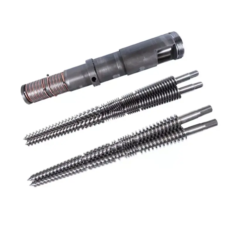Conical twin screw barrel for PVC board extrusion