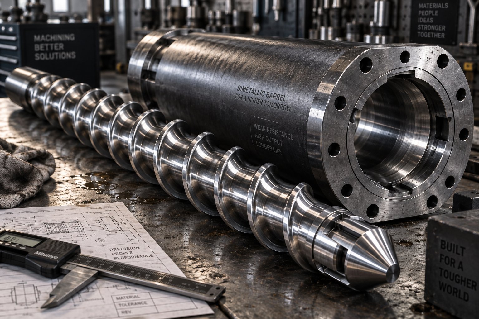 precision engineered single screw and barrel assembly used in hdpe pipe extrusion machines