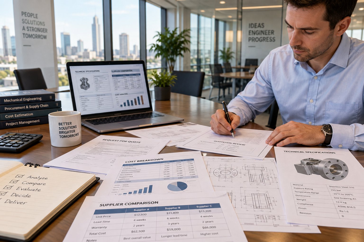 comparing supplier quotes effectively requires a structured rfq and careful evaluation of scope metallurgy and total cost