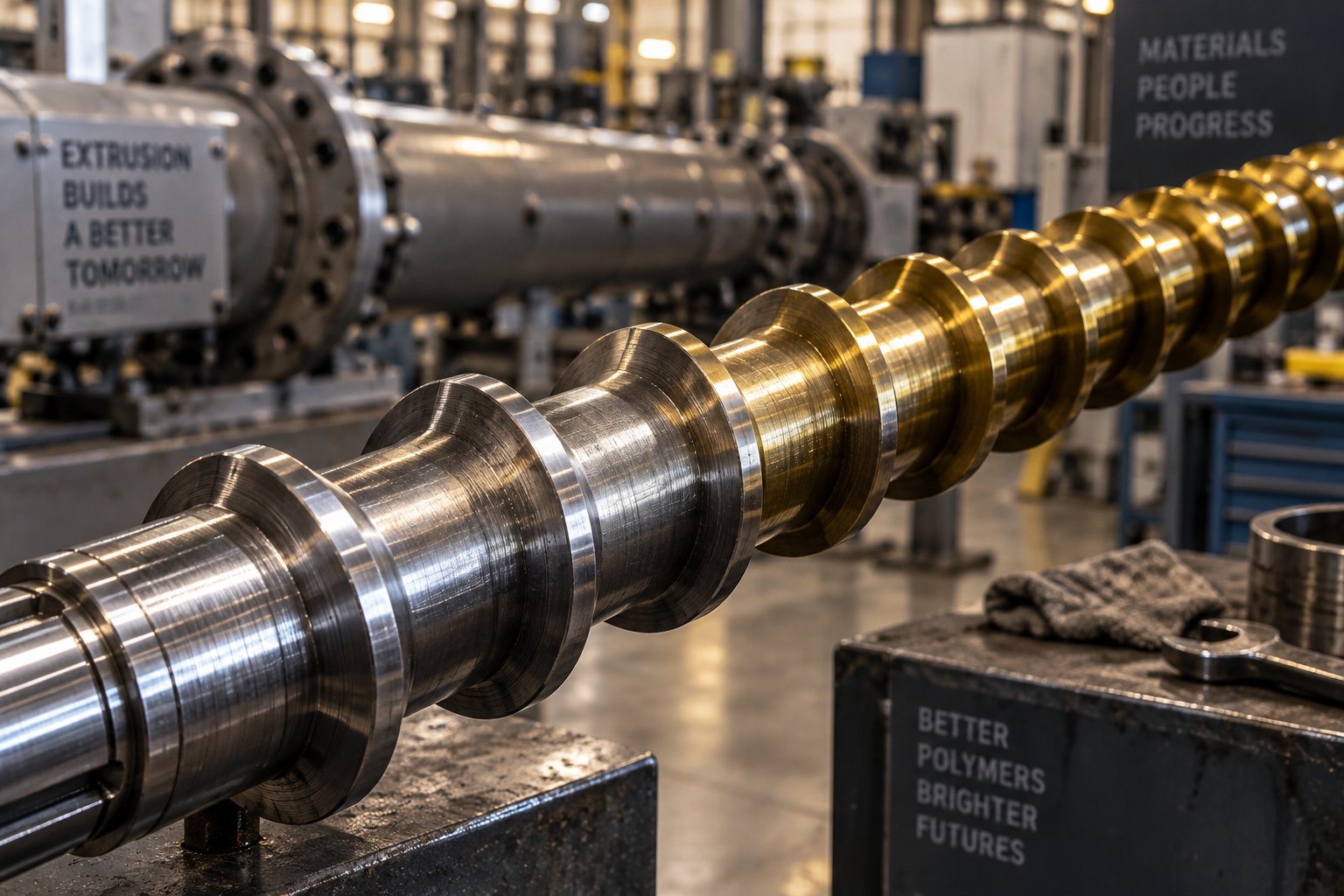 plastic extruder screw material determines wear resistance melt quality and total service life in polymer processing