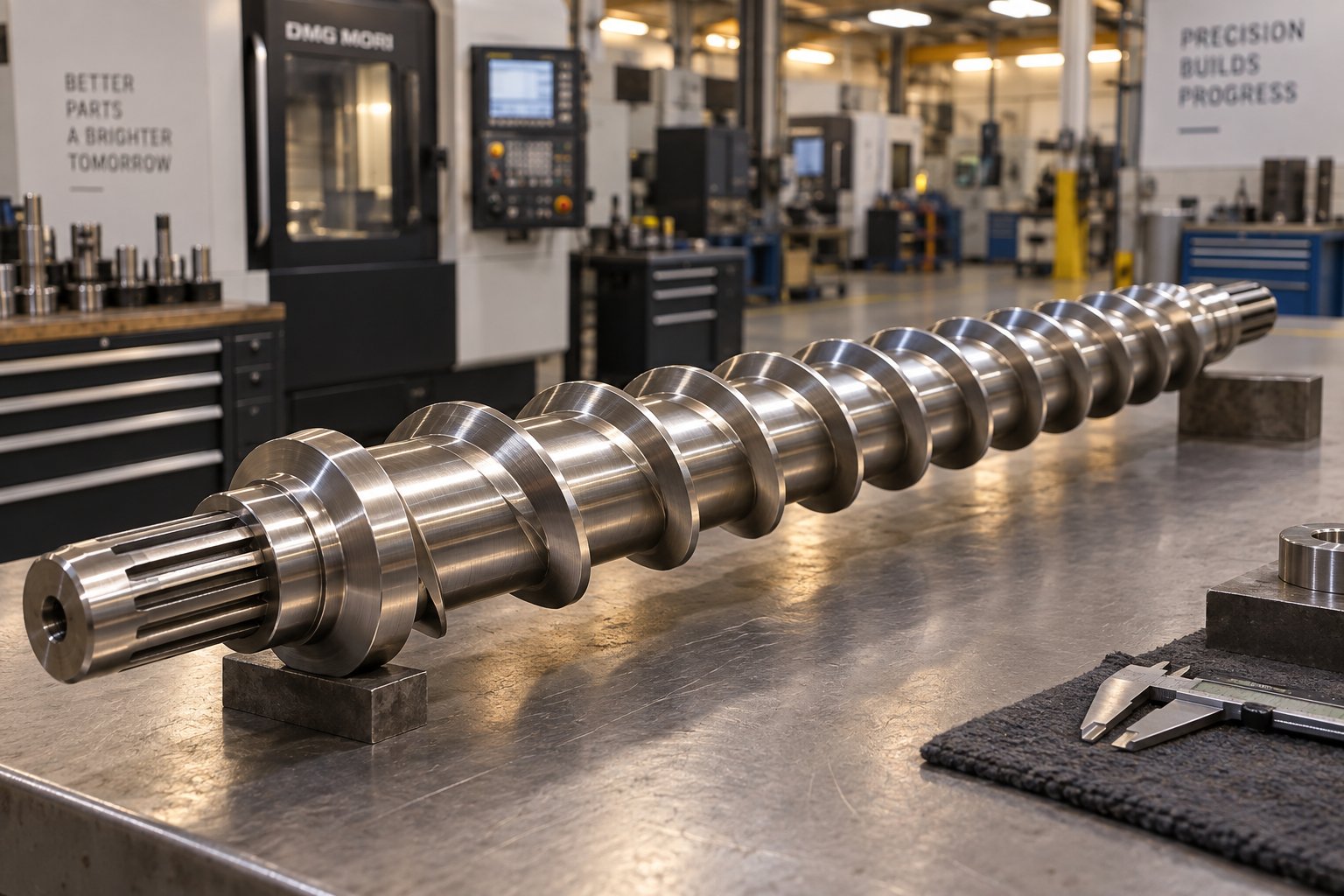 precision engineered plastic extruder screw with helical flights a component whose price depends on diameter metallurgy and design complexity