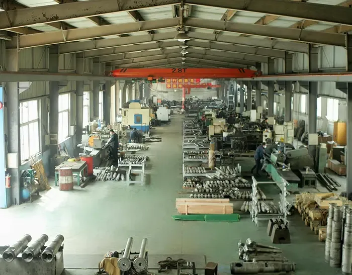 Factory workshop interior with CNC machines
