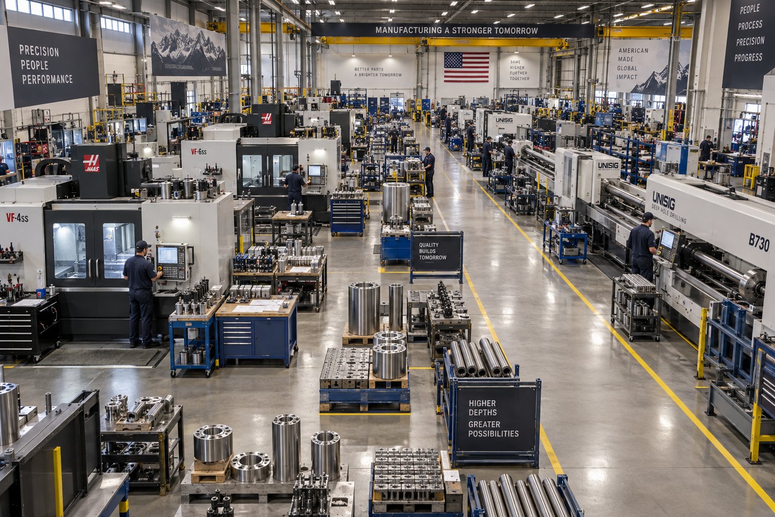 modern screw barrel manufacturing facility with cnc machining centers for factory direct production