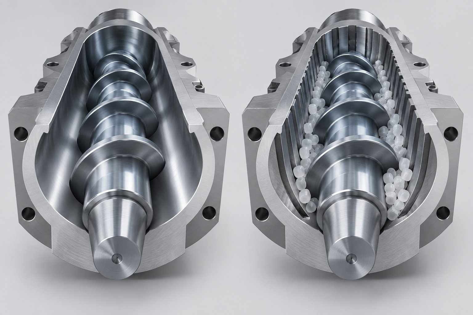 smooth bore versus grooved feed barrel designs two distinct approaches to polymer conveying that suit different materials and throughput requirements