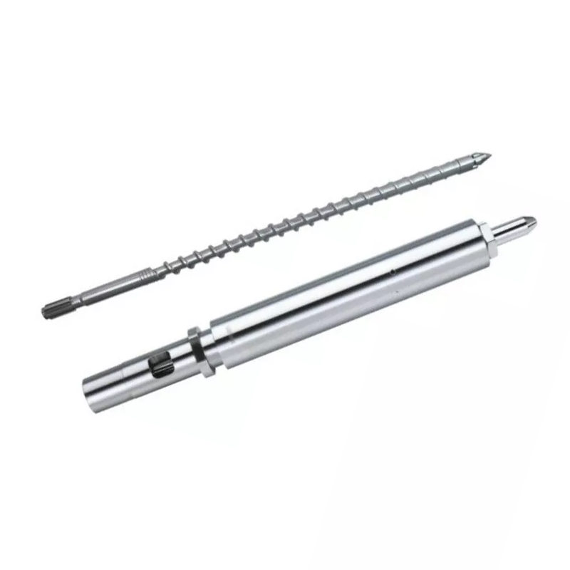 Injection molding screw barrel for plastic processing