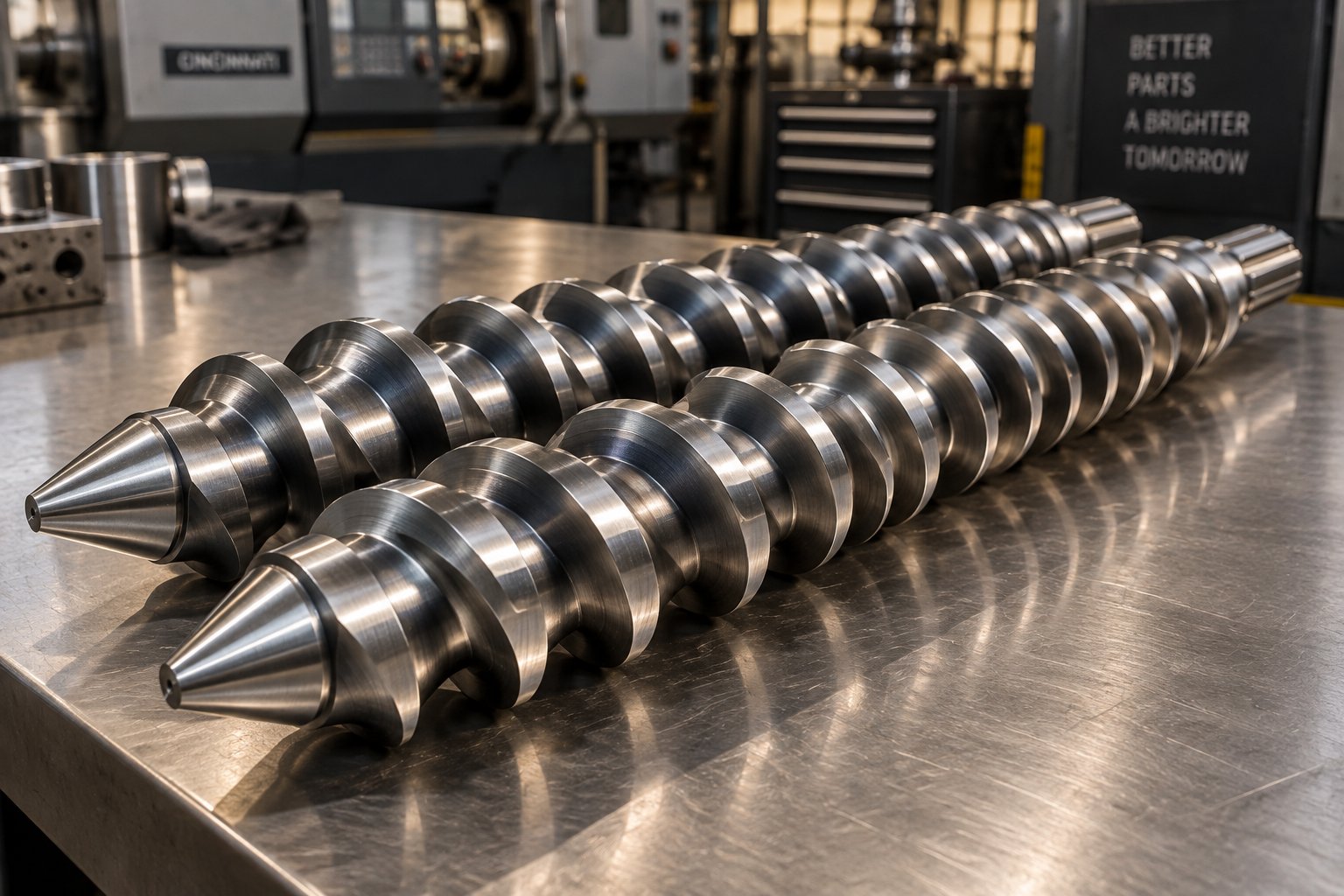 conical twin extruder screws engineered for precision pvc processing