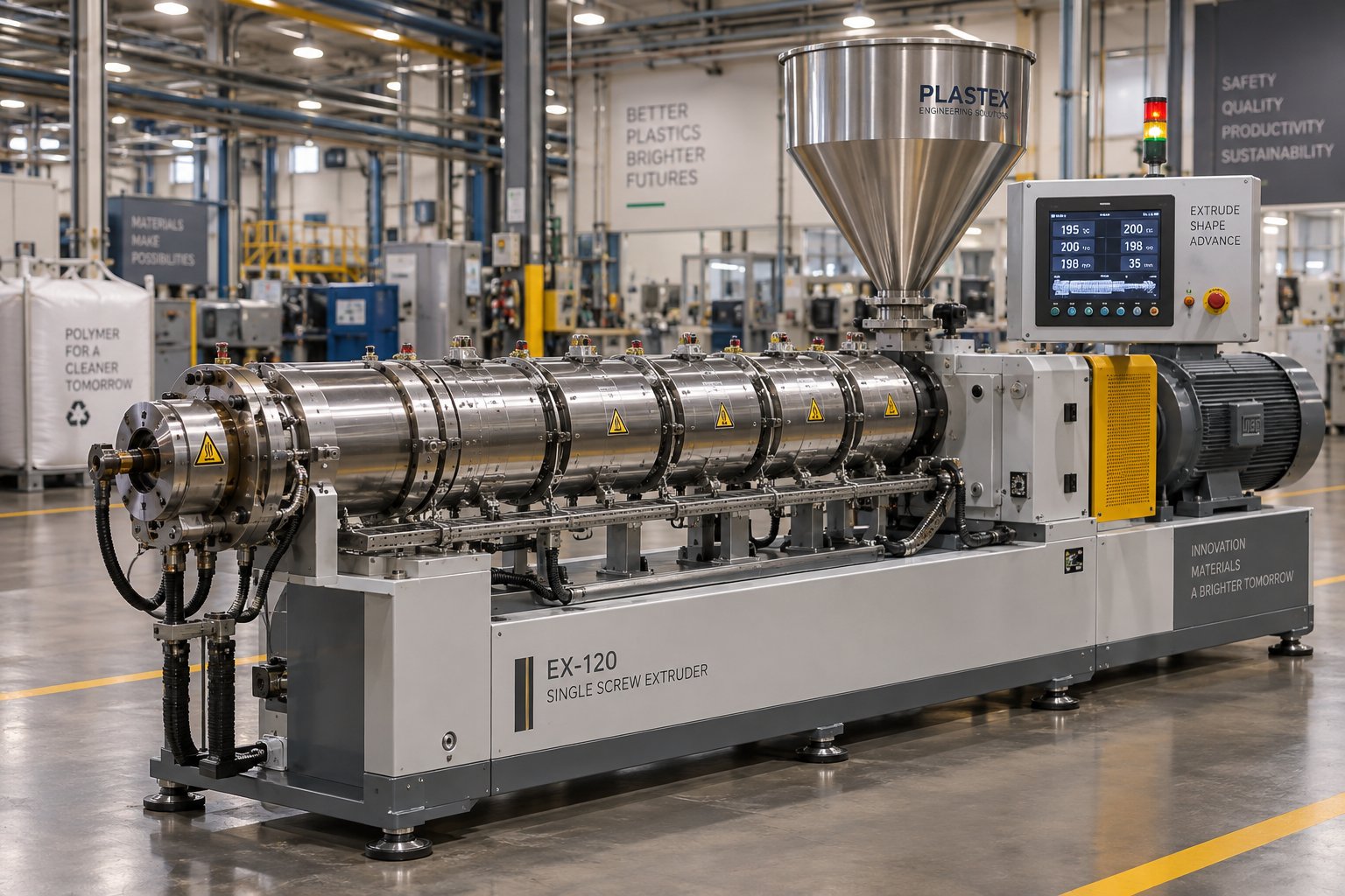 industrial single screw extruder on a factory floor understanding pricing factors helps buyers avoid costly mistakes