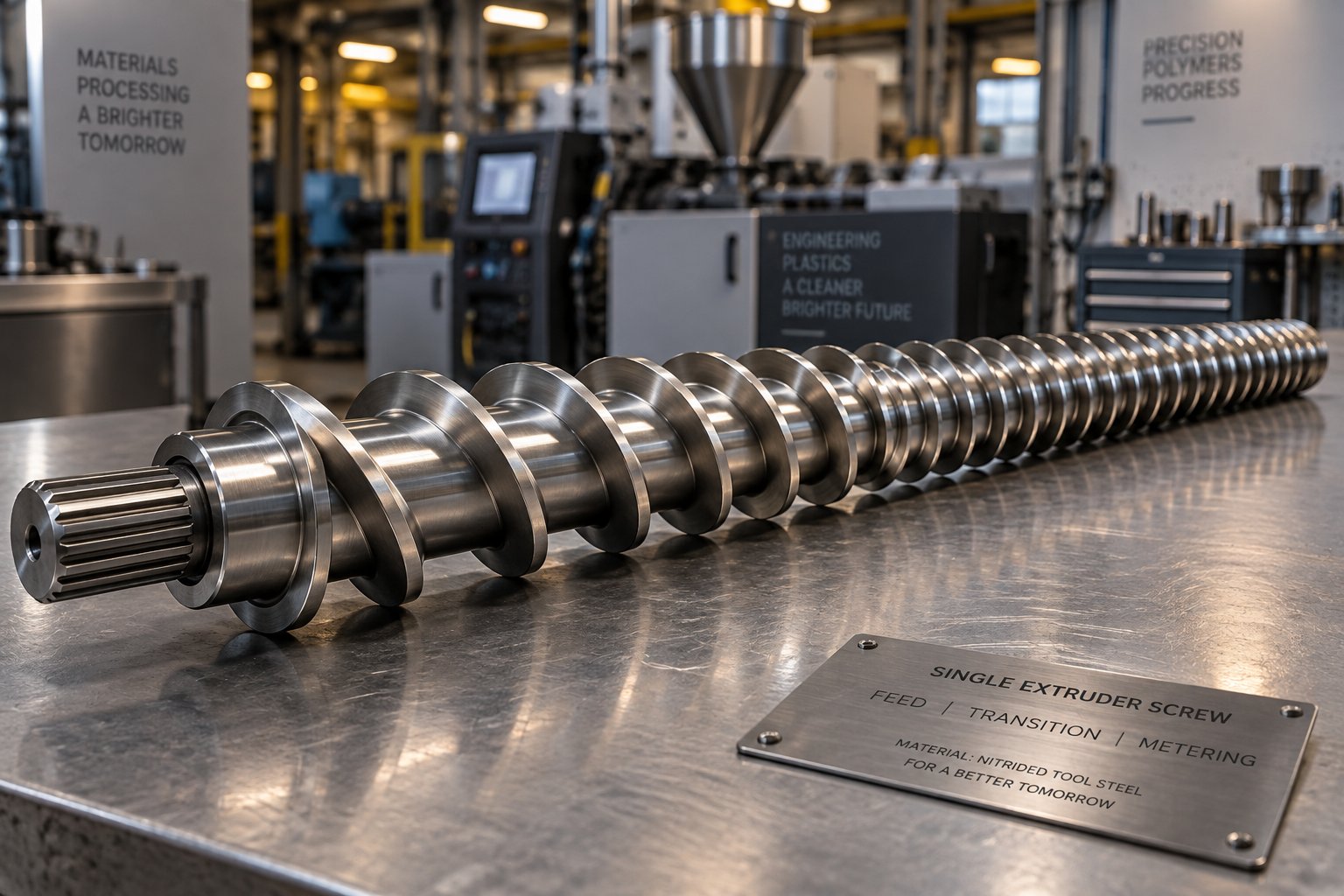 a precision engineered extruder screw with optimized zone geometry for polypropylene processing