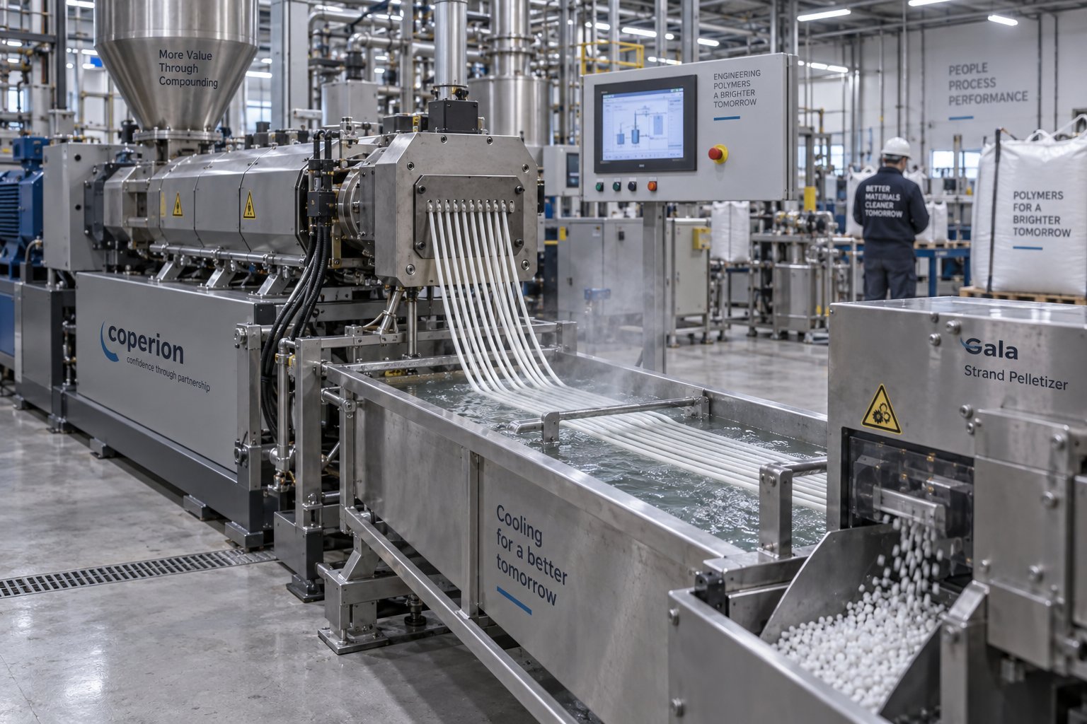 a twin screw compounding and pelletizing line in operation matching extruder configuration to your specific application drives production quality