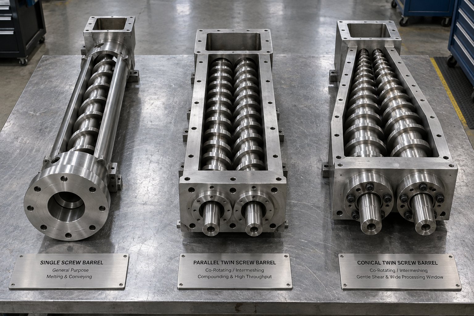 single parallel twin and conical twin screw barrels each carry different price points driven by manufacturing complexity and precision requirements
