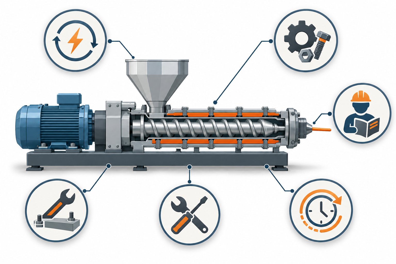 total cost of ownership for a single screw extruder extends well beyond purchase price to include energy maintenance spare parts and training