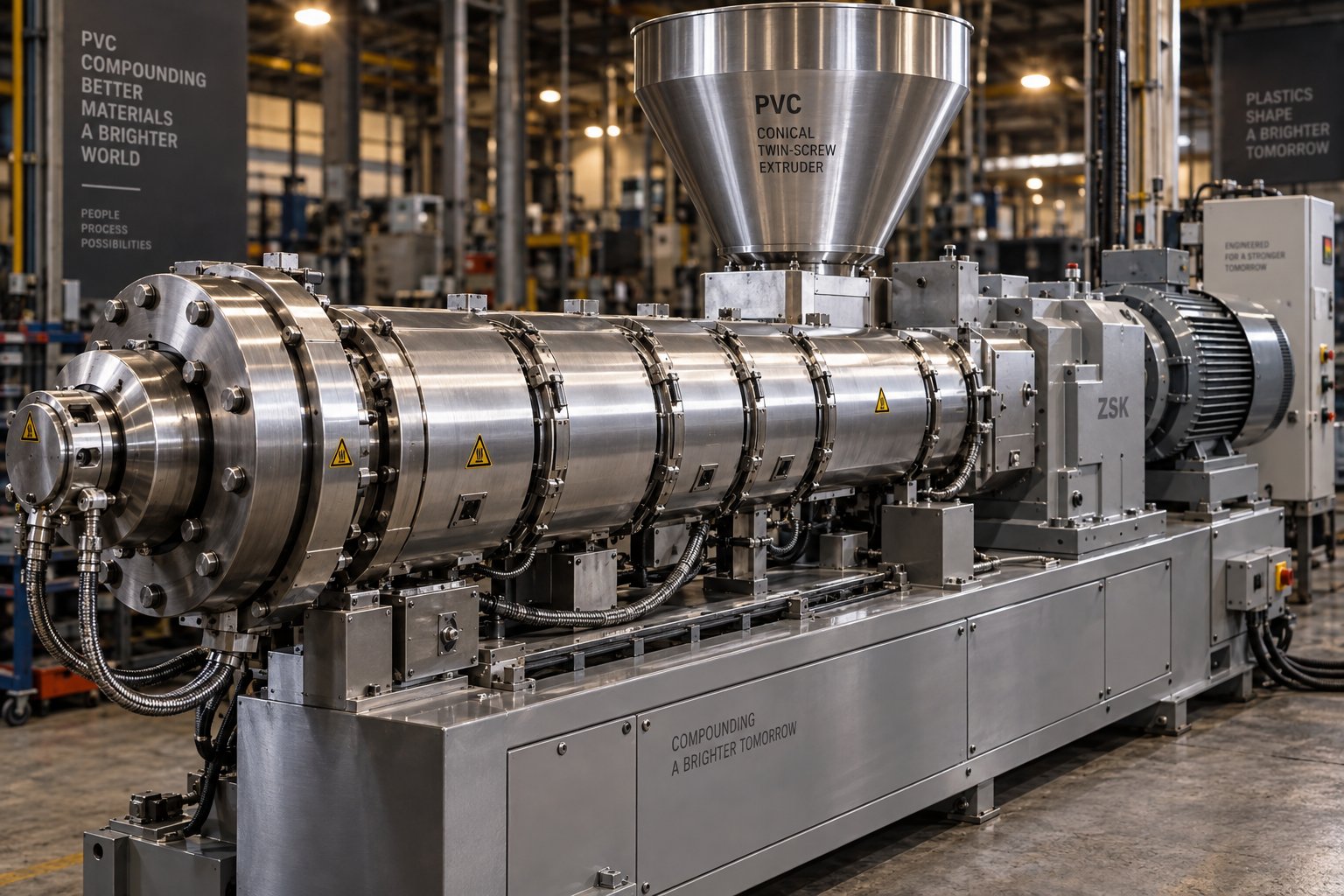 conical twin screw extruder %E2%80%94 the core plasticizing unit that drives melt quality in pvc wall panel production