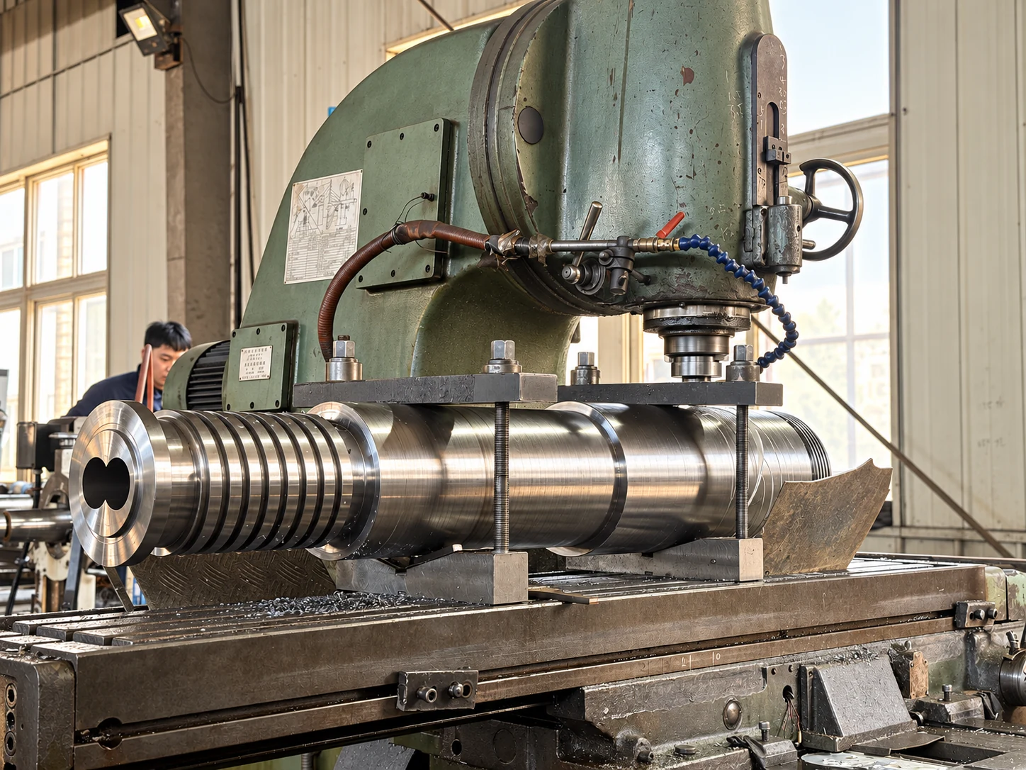 Precision grinding of industrial roller components