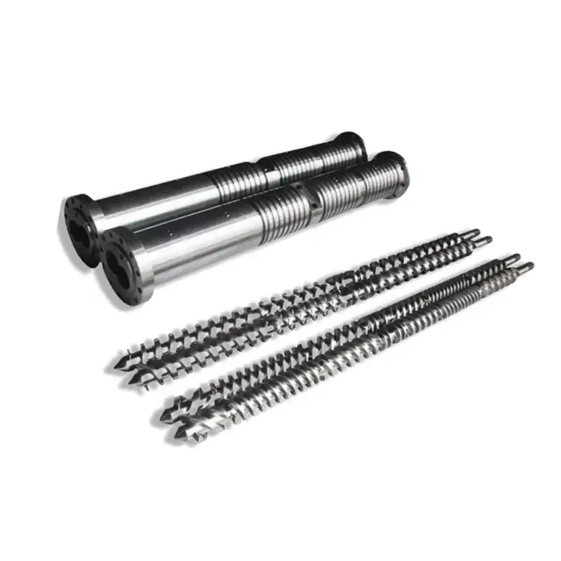 Parallel twin screws and barrels