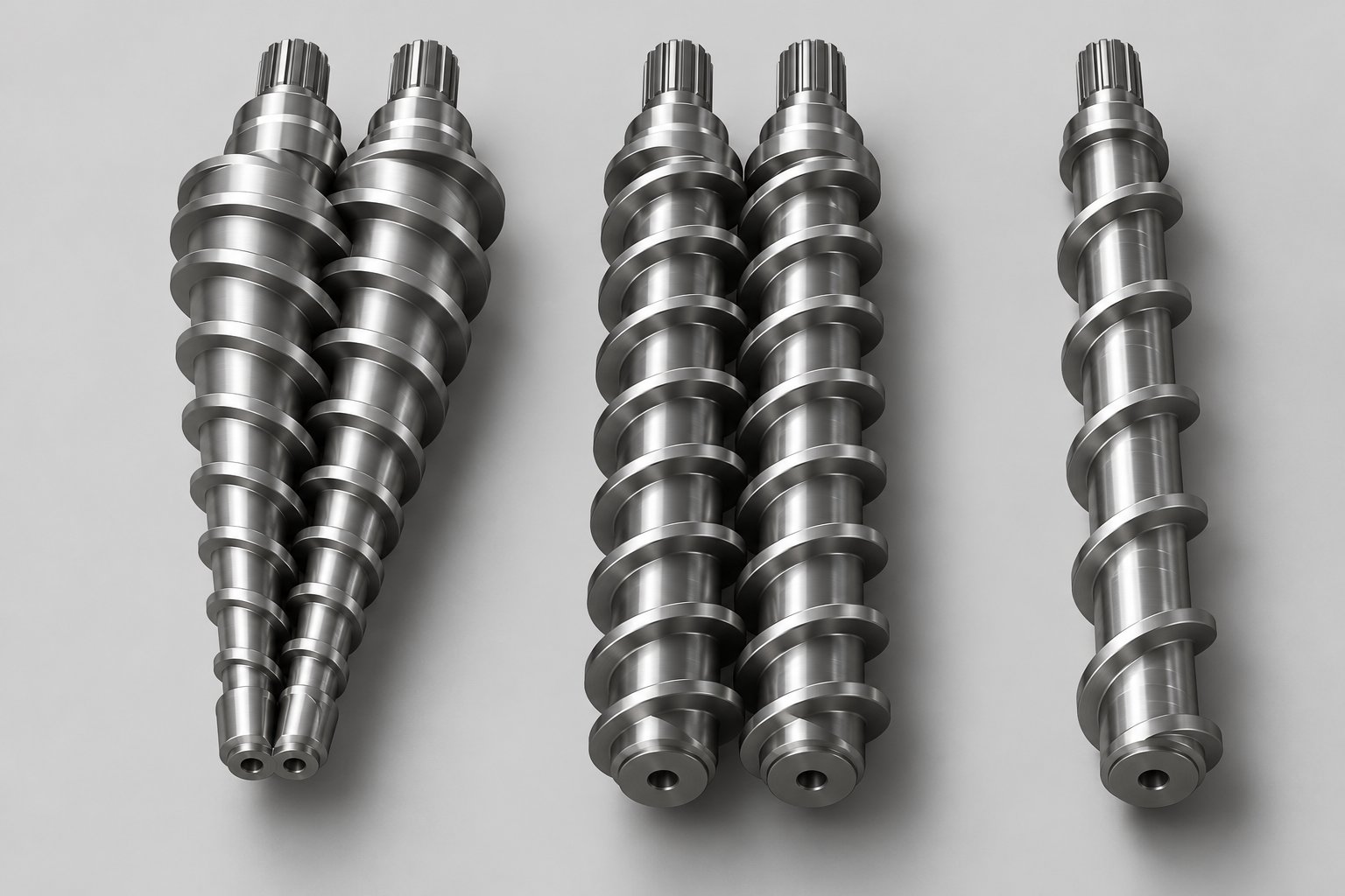 three main extruder screw types used in wpc processing conical twin screw parallel twin screw and single screw configurations