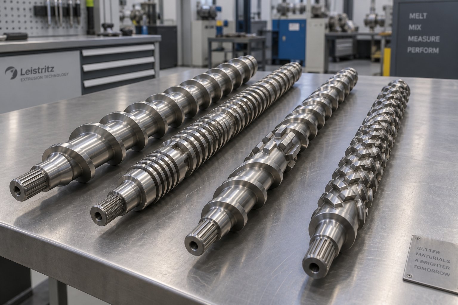different screw profiles reflect the unique processing demands of hdpe pvc pp and ldpe polymers